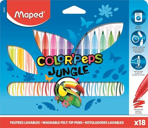 Maped 845421 Fasermaler COLOR'PEPS Jungle, 18er Kartonetui