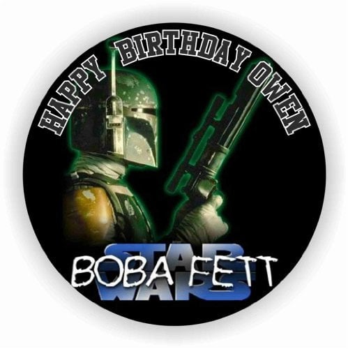 Birthday Bazaar Boba Fett Star Wars Cake Topper : 7.5 Icing