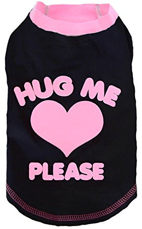 Doggy Dolly T235 Hundeshirt Hug Me, schwarz, Größe : S