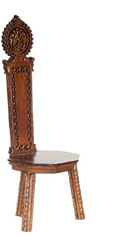 Melody Jane Puppenhaus Sgabello Walnuss Italienische Stuhl Hocker Platin Kollektion Möbel