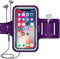 smartlle Arm Phone Holder Running Armband for iPhone 13 12 11 Mini SE X XR XS 8 7 6s 6 Sweatproof Adjustable, Samsung Galaxy S22 21/A/Note, Xiaomi, LG, Huawei, 6.1”, Gym Workout Sport-Armband(Purple)