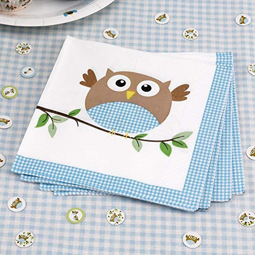Premium Weddings Kindergeburtstag 'Kleine Eule' blau Papierserviette 16 St. - Babyparty Serviette