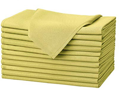 Talvania Stoffservietten – Set mit 12 Dinner-Servietten Weiche Poly-Baumwolle waschbare Servietten wiederverwendbare 45,7 x cm perfekt für Veranstaltungen, Hochzeiten, Partys, Hotels und mehr (Gold)