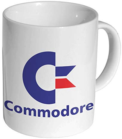 Commodore Kaffeetasse mit Computer-Logo, Keramik, Weiß