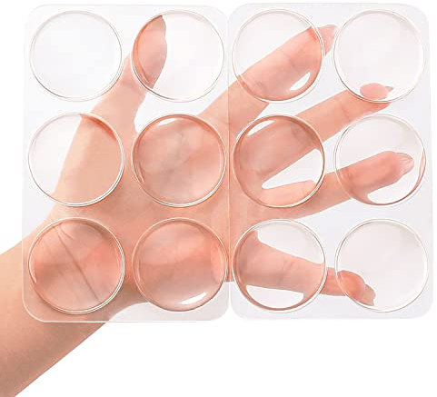 Door Stopper Wall Protector, 4 CM Transparent Small Round Soft Door Knob Wall Shield, Self Adhesive Door Handle Bumper (Clear, 12 PCS)
