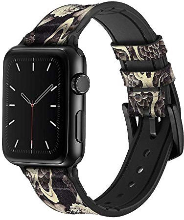 Innovedesire Japan Painting Dragon Cinturino in Pelle e Silicone Smartwatch per Apple Watch iWatch Taglia 38mm/40mm