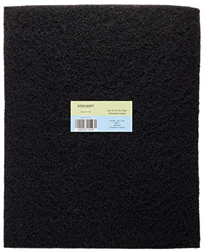 STEELSOFT Extra Thick (3/8'') 16x50'' MERV 7 Cut To Size Activated Carbon Filter Charcoal Air Filter Sheet Material for Air Purifier/AC/Litter Box/Compost Bin/Range Hood, Carbon Filter Pad