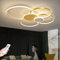 LED Deckenlampe Modern Deckenleuchte Wohnzimmer Deckenlicht Acryl Lampenschirm Einstellbar Lichtfarbe/Helligkeit Schlafzimmerlampe Restaurant Beleuchtung,Gold,ø80cm/71W