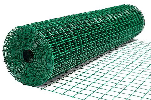 3ft X 33ft Green Wire Mesh PVC Coated Wire Fencing Hot Dipped Galvanized Wire Fence Roll Animal Farm Garden Protective Border Fence for Garden Poultry Netting Chicken Wire Hardware Cloth Anti-cracking