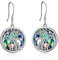 YFN Eléphant Boucles d'oreilles Argent Sterling Or Rose Pendentif L'arbre de Vie Bijoux Cadeaux pour Maman Femme Fille