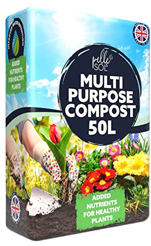 Pelle & Sol 50L Multi Purpose Compost - Compost for Outdoor Plants & Soil for Plants Indoors - Potting Soil for Pots Plants Outdoor - All Purpose Nutrient Rich Fertiliser, Houseplant Potting Mix