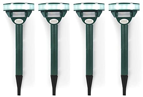 4er Set Kleintiervertreiber Ultraschall Solar Tiervertreiber mit Bewegungsmelder Solarlampe Ultraschallabwehr IP44 Wasserdicht Tierabwehr für Garten
