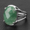 Anelli Di Pietra Naturale A Forma Di Uovo Cabochon Sfaccettato Anello Da Dito Color Argento Con Lapislazzuli In Cristallo Viola Per Le Donne Regolabile,Avventurina Verde