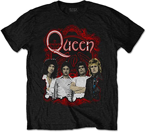 Queen T Shirt Ornate Crest Photo Band Logo Official Unisex Black
