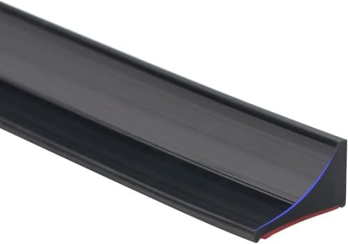 Wasserdichte Silikonstreifen für Bäder und Küchen, Dämme, selbstklebende Wassersperren, für Badumrandungen, Küchenspülen,Verhindert das Überlaufen von Wasser (155cm/61Zoll,Schwarz)