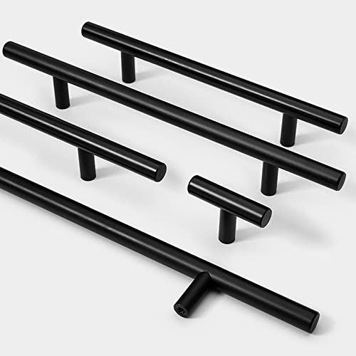 Kleiderschrank Griffe, 2 Pcs, Länge (25cm/30cm/50cm/60/80cm/100cm), Küchengriff, Schlafzimmergriff, T-förmiger Griff (schwarz),Black-100cm