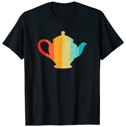 Teekanne Silhouette Retro Vintage Style 70er 80er Jahre Used-Look T-Shirt