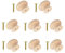 TERF® Traditional Unlacquered Pine Wooden Cupboard Cabinet Door Knob 40mm Bolt and Insert Wood Knob Chest Drawer Cupboard Kitchen Wardrobe Door Pull Handle Knobs for Use Home and Office - Pack of 8