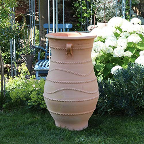 Handgefertigte Terracotta Amphore 100 cm hoch - Frostbeständige Garten-Dekoration für Ihre Pflanzen & Blumen Cistus 100
