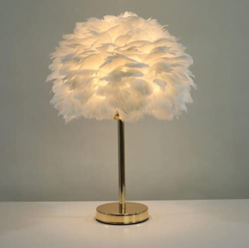 SXYSXYSXY Feder Tischlampe Modern Minimalismus Nachttischlampe Dekorative Tischleuchte Schlafzimmer Wohnzimmer Mit Federschirm E27*1 für Hotel Café 30 * 45cm