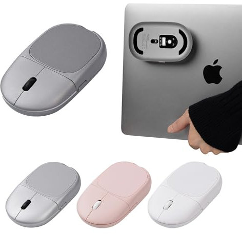 ventaron Magnito mouse senza fili Bluetooth rimovibile per laptop, mouse magnetici silenziosi, 3 DPI regolabili, batteria da 18 mesi (grigio siderale)