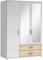 Stella Trading Ivar Espejos y cajones-Armario versátil de 3 Puertas giratorias en Color, Aspecto, Madera de ingeniería, Blanco/Roble Sonoma, 1 Holztür / 2 Spiegeltüren