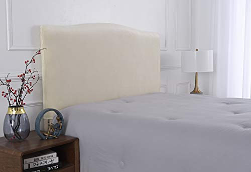 Meigeh Bett Kopfteil Bezug Samt Kopfteil Abdeckung Kop fteil Schutz für einzelne Doppel Kingsize Betten Beige gelb