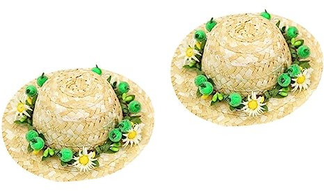 iplusmile 2 Pièces Chapeaux pour Animaux De Compagnie Chapeau De Paille Chien Chapeau De Chien Queue Le Haut Bijoux De Tresse Chapeau Pare-Soleil Chapeau De Soleil Chiot Accessoires
