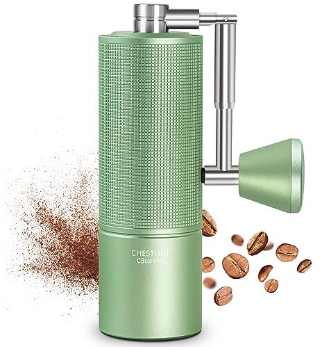TIMEMORE Manual Coffee Grinder Chestnut C3 ESP Pro, All-Metal Coffee Grinder, Folding Handle, Stainless Steel S2C Conical Burr, Adjustable Grind Setting -Green