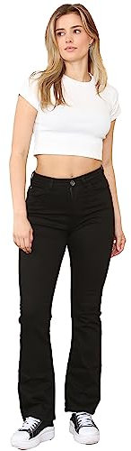 989Zé ENZO Womens Bootcut Jeans Trousers Ladies Casual Comfort Stretch Denim Pants All Waist Sizes UK EZL430 Jeans Black 16