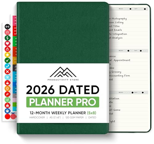 Agenda 2023 - Meilleur planificateur quotidien, hebdomadaire et mensuel pour objectifs et productivité - Pour homme et femme - Augmente la productivité et le bonheur au travail, dans la vie et au
