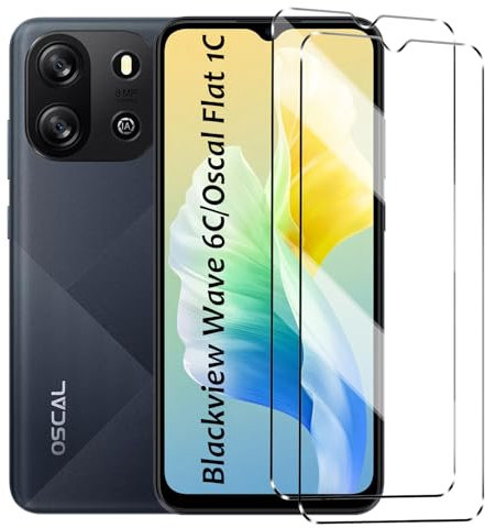 [2-in-1] Displayschutzfolie aus gehärtetem Glas, kompatibel mit AGM Note N1, 2 Stück, gehärtetes Glas, stoßfest und kratzfest