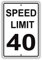 Plaque en métal 20,3 x 30,5 cm - Limite de vitesse 40 km/h miles par heure - Lettres noires - Zone ralentie de vitesse - Alerte d'alerte d'alerte - Avertissement d'avertissement - En aluminium - 20,3