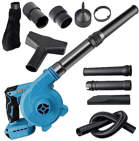 Soffiatore a Batteria per Makita Batteria 18V, Brushless Soffiatore Foglie Con Tubi, Prolunghe e Adattatori, per Pulire le Foglie, Rimuovere la Polvere (senza batteria né caricatore)