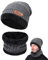 Herren Damen Winter Warm Beanie Mütze Loop Schal Set,2 Stücke Thermo Wintermütze Strickmütze Schlauchschal Halswärmer mit,mütze schal Set Damen Herren (Grau)