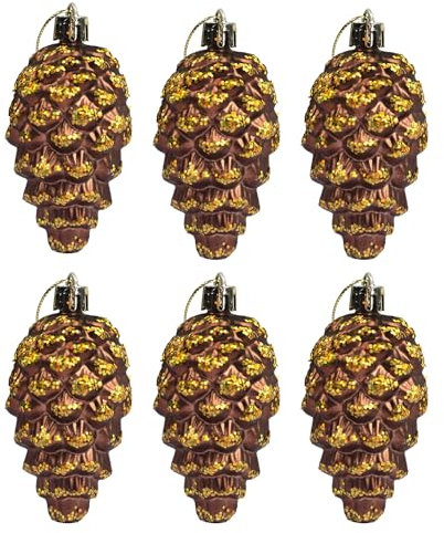 YYCRAFT Weihnachtsbaum-Ornamente, Tannenzapfen, hängende Tannenzapfen, 8,9 cm, für Weihnachtsbaumdekoration, hängende Tannenzapfenform, Weihnachtsdekoration, 8 Stück, Braun
