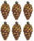 YYCRAFT Weihnachtsbaum-Ornamente, Tannenzapfen, hängende Tannenzapfen, 8,9 cm, für Weihnachtsbaumdekoration, hängende Tannenzapfenform, Weihnachtsdekoration, 8 Stück, Braun