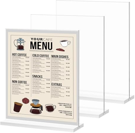 aupawdy 3 Stück Acryl A4 Tischaufsteller Schräg T-förmiger Desktop Display Stand (A4)