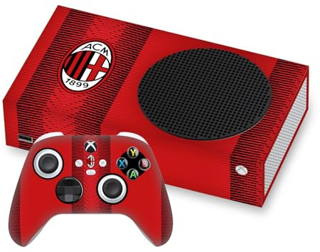 Head Case Designs Offizielle AC Milan Home 2023/24 Wappen-Set Vinyl Haut Gaming Aufkleber Abziehbild Abdeckung kompatibel mit Xbox Series S Console and Controller Bundle