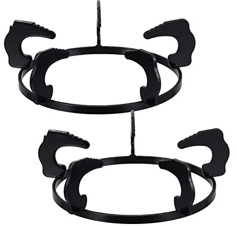 Gasherdgestell 2 Stück Gusseisen Schwarz für Austausch im Herd | Abschrägtes Stufendesign, Leicht Abnehmbar und Montierbar, für Beschädigte Teile, 18,5cm