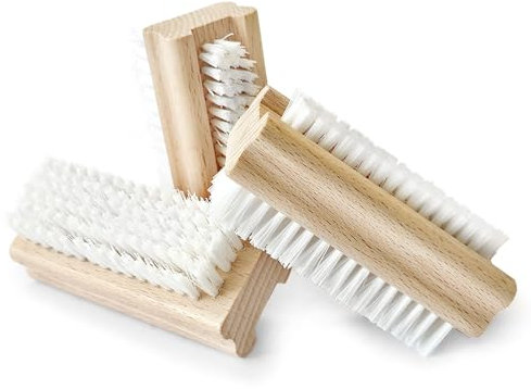 Peggy Perfect Nagelbürsten 3er Set – Handbürste Handwaschbürste aus zertifiziertem Buchenholz mit Kunstfiberborsten hart & weich. Kinder Handbürste – Fingerbürste – Fingernagelbürste & Handwaschbürste