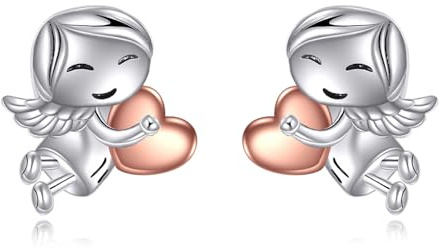 925 Sterling Silber Katze Hase Engel Ohrringe Niedliches Tier Ohrstecker Schmuck für Damen und Mädchen