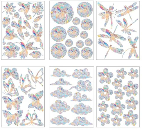 Thoquene 63 Pcs Rainbow Sticker Fenster, Wasserfest Abnehmbare Prisma Fensteraufkleber, Fensterfolie Regenbogeneffekt