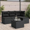 Homgoday Gartensofa-Set 5-teilig mit Kissen aus schwarzem Polyrattan, für den Außenbereich, Gartenmöbel-Set, Loungeset für den Garten, Outdoor-Sofas Type3217505