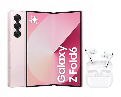 Samsung Galaxy Z Fold6 AI-Smartphone, Simlockfreies Handy ohne Vertrag, 256 GB Speicher, Lange Akkulaufzeit, Pink + Buds3 Pro Kabellose Bluetooth-Kopfhörer, Active Noise Cancelling (ANC)
