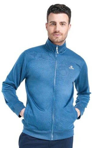 ATHL DPT. Herren modernes Sportoberteil zum Kombinieren als Jogginganzug, Sweatjacke Blau, Gr. L