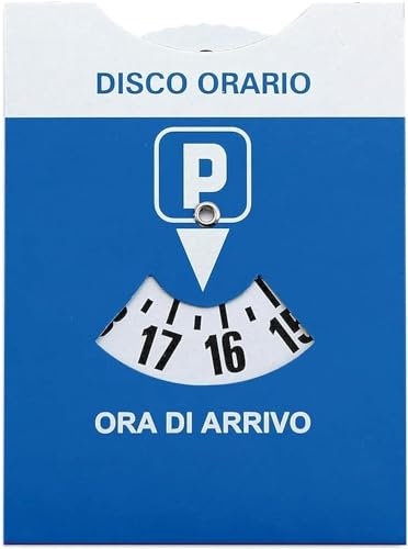 PAIF 2 Pezzi x Disco Orario Auto Europeo Unificato - 15x12 CM Parchimetro Disco Orario Italiano x Auto e Moto - Accessori Auto Interno - Disco orario Auto con Busta Protettiva in PVC