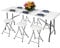 NOVECRAFTO 6ft Folding Table and Folding Stool Set - Foldable Camping Table and Foldable Stool Chair HDPE Plastic and Steel Frame Perfect for BBQ, Garden Party, Picnic, Family Gatherings