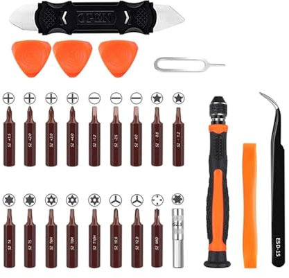 MYVVKIA 27 in 1 Präzisions-Schraubendreher-Set mit TR6 TR10 P2P5 Magnetbit Reparatur-Öffnungswerkzeug Sicherheits-Schraubendreher-Set
