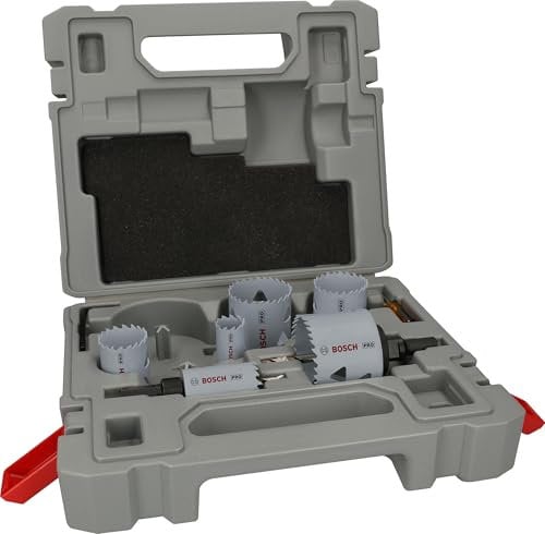 Bosch Set di 12 seghe a tazza Pro Multi Materiale – Adattatore standard (per legno tenero, muro a secco, Ø 22, 29, 35, 44, 51, 64 mm, accessori professionali)